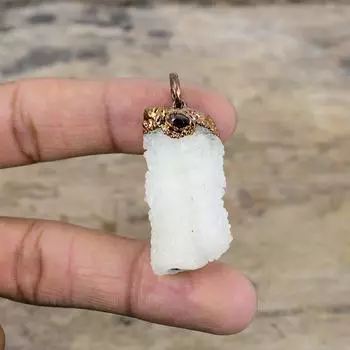 Подвеска Rainbow Moonstone Druzy, гальванопластическая медная подвеска, ручная работа, розовый турмалин, грубая подвеска, гальванопластические ювелирные изделия, подвески из драгоценных камней