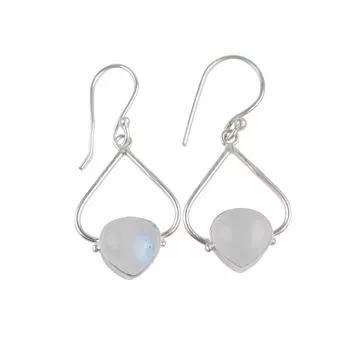 Rainbow Moonstone Gemstone 925 Sterling Silve Stylish Jewelry Earrings For Gift EE-33-31