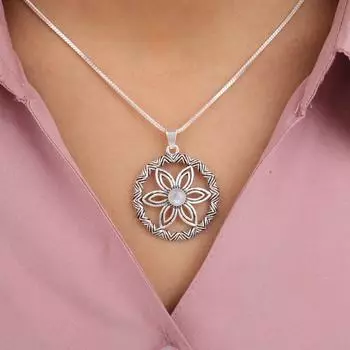 Rainbow Moonstone Gemstone 925 Sterling Silver Jewelry Handcrafted Pendant 1.48 CP-29-23