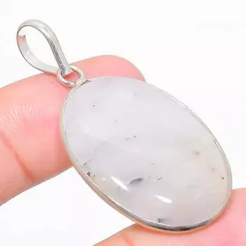 Rainbow Moonstone Gemstone 925 Sterling Silver Jewelry Pendant 1.97 a6k61 белый