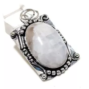 Rainbow Moonstone Gemstone 925 Sterling Silver Jewelry Pendant 2.29 u9u81