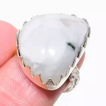 Rainbow Moonstone Gemstone 925 Sterling Silver Jewelry Ring Size 7 I2g95 7 белый