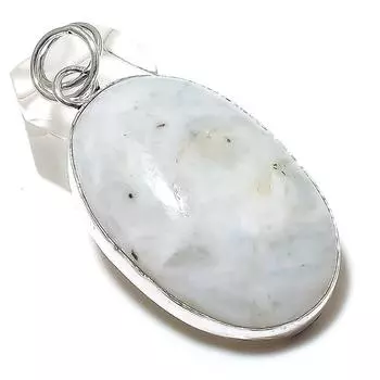 Rainbow Moonstone Gemstone 925 Sterling Silver Jewelry Pendant 2.36 L2W26