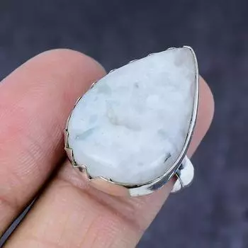Rainbow Moonstone Gemstone Handmade 925 Steling Silver Jewelry Ring Size 8 l3q94