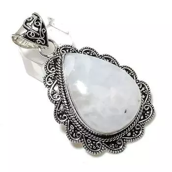 Rainbow Moonstone Gemstone Handmade 925 Sterling Silver Gift Pendant 2.36 D5r43