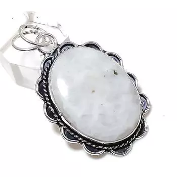 Rainbow Moonstone Gemstone Handmade 925 Sterling Silver Gift Pendant 2.09 u0A48