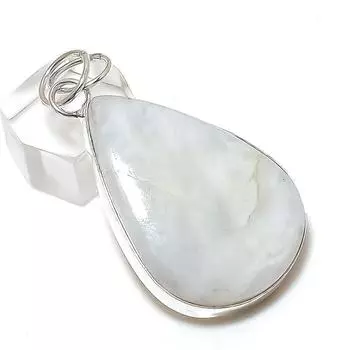 Rainbow Moonstone Gemstone Handmade 925 Sterling Silver Pendant 2.21 P9K70