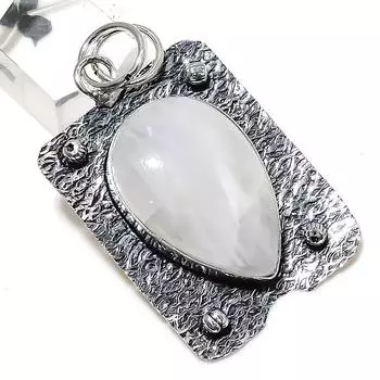 Rainbow Moonstone Gemstone Handmade 925 Sterling Silver Pendant 2.21 R7F05