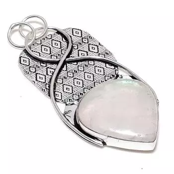 Rainbow Moonstone Gemstone Handmade 925 Sterling Silver Gift Pendant 2.96 m1K22