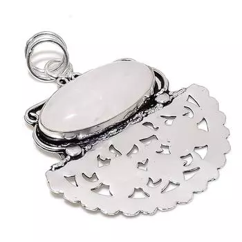 Rainbow Moonstone Gemstone Handmade 925 Sterling Silver Gift Pendant 2.56 F6A13