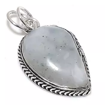 Rainbow Moonstone Gemstone Handmade 925 Sterling Silver Pendant 1.97 K6J86