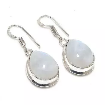 Rainbow Moonstone Handmade 925 Sterling Silver Jewelry Earring 1.46 p4L55