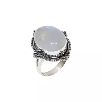Rainbow Moonstone - India 925 Sterling Silver Ring V4558, White Ring, Oval Ring, Valentin s Day Gift, Gift For Her, Birthday Gift, Handmade Jewelry, S
