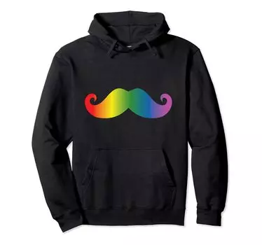 Rainbow Mustache Best Disguise Gag Gift Mustache Party Hoodie - чёрный