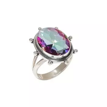 Rainbow Mystic Fire Topaz 925 Sterling Silver Ring V6350, Rainbow Ring, Oval Ring, Valentin s Day Gift, Gift For Her, Birthday Gift, Handmade Jewelry,