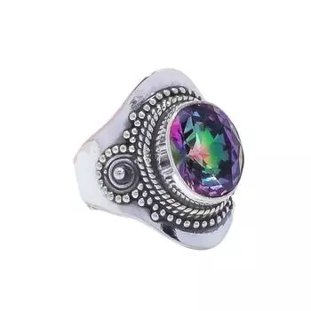 Rainbow Mystic Fire Topaz Gemstone 925 Sterling Silver Ring V8559, Rainbow Ring, Oval Ring, Valentin s Day Gift, Gift For Her, Birthday Gift, Handmade
