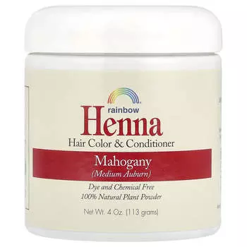 Rainbow Research, Хна, краска для волос и кондиционер, красное дерево (Средний красновато-коричневый), 4 унции (113 г)