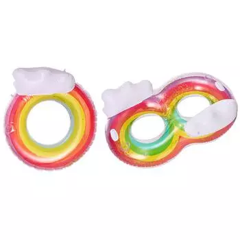 Rainbow Sequin Cute Baby Swim Ring Tube Inflatable Women Air Mattress For Kid Child Swimming Circle Float Beach Water Play Toys A