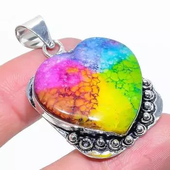 Rainbow Solar Quartz Gemstone 925 Sterling Silver Jewelry Pendant 1.89 p3g66