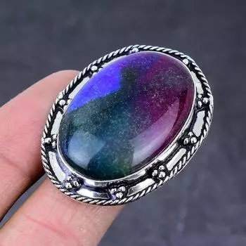 Rainbow Solar Quartz Gemstone Handmade 925 Sterling Silver Gift Ring Size 8 P9P31