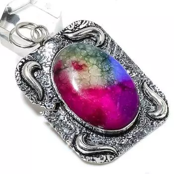 Rainbow Solar Quartz Gemstone Handmade 925 Sterling Silver Pendant 2.48 l6b69