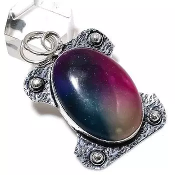 Rainbow Solar Quartz Gemstone Handmade 925 Sterling Silver Pendant 2.17 G5z72