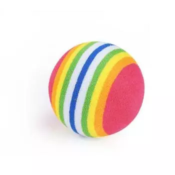 Rainbow Toy Ball Cat Solid Elastic Ball Pet Supplies Kitten Puppy Ball Toy Cat Teasing Ball Eva Floating Water Rainbow ball large 6.3cm