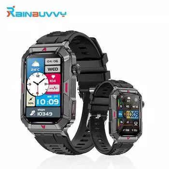Rainbuvvy CF26 Спорт на открытом воздухе Смарт-часы Мужские HD Полный сенсорный экран Bluetooth Вызов Мониторинг сердечного ритма сна Трекер здоровья