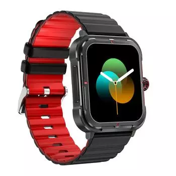 Rainbuvvy D09 Android Smartwatch 1.83-дюймовый IPS HD дисплей Full Touch Screen RAM 128 МБ Bluetooth 5.2 Life Водонепроницаемый IP67 240x285 Фитнес Смарт-часы чёрный/красный