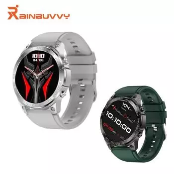 Rainbuvvy DM50 умные часы для мужчин или женщин 1,43-дюймовый AMOLED экран IP68 водонепроницаемый Bluetooth вызов фитнес-трекер сердечного ритма Android умные часы чёрный