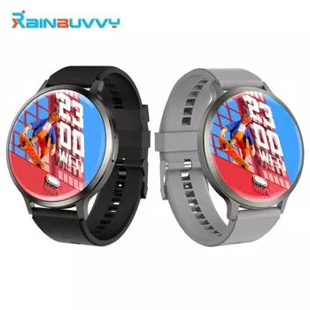 Rainbuvvy DM90 ультратонкий Bluetooth-браслет 1,73-дюймовый AMOLED HD сенсорный экран Bluetooth 5.4 IP68 водонепроницаемые пылезащитные спортивные часы Android Leather band чёрный