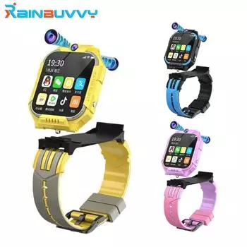 Rainbuvvy GS35 Четырехъядерный процессор 1,83 дюйма Экран 1 ГБ + 8 ГБ LTE 4G 2 МП Двойная задняя камера ОС Android Смарт-часы Антенна Сенсорная панель WIFI Смарт-часы жёлтый