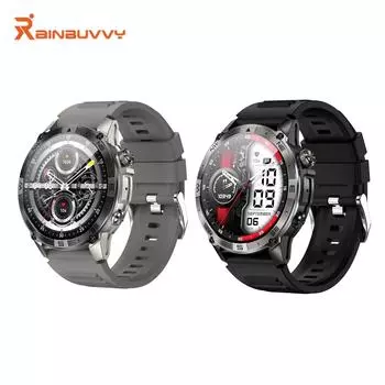 Rainbuvvy HK08 Android Smartwatch 1.43inch AMOLED Full Screen Touch 466x466 BT5.3 Bluetooth Call NFC IP68 GPS Heart Rate 530mAh Outdoor Sports Watch чёрный