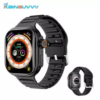 Rainbuvvy K07 4G Смарт-часы 2,06 дюйма AMOLED Android 2 ГБ ОЗУ 16 ГБ ПЗУ Одна SIM-карта IP68 650 мАч Большая батарея Камера Bluetooth LTE Модные часы чёрный
