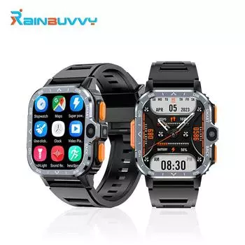 Rainbuvvy PGD WATCH 4G Смарт-часы 2,03-дюймовый HD-экран 2 ГБ ОЗУ 16 ГБ ПЗУ Android 8.1 Wi-Fi GPS Двойная камера Смарт-часы-телефон 2GB 16GB чёрный