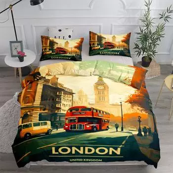 Rainny London Классический пододеяльник Комплект постельного белья King Queen Double Full Twin Single Size 135x200cm
