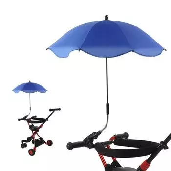 Rainproof Baby Car Umbrella UV Protection Children Buggy Parasol Infant Stroller Cover Infant темно-синий