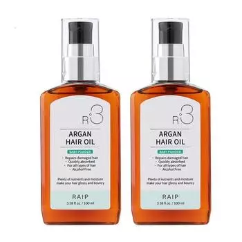 [RAIP] R3 Эссенция для волос с аргановым маслом #Детская присыпка (1 + 1) 100 мл * 2 шт.