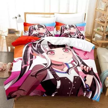 Raise A Suilen Reona Nyubara Комплект постельного белья для мальчиков и девочек Twin Queen Size Пододеяльник Наволочка Детская кровать Взрослый Домашний Текстиль 70x133cm 2pcs