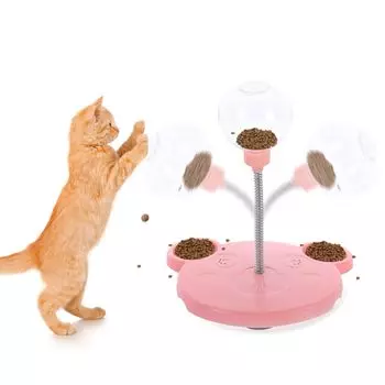 Raisme Automatic Cat предотвращает переедание у кошек. Образовательная новая конструкция корма. Устраняет недостаток присосок для кошек. Устойчивая, легко перемещается. розовый