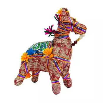 Rajasthan Craft Традиционный ручной работы чучело лошади Этнический домашний стол D cor 8X5X3 Inches разноцветный