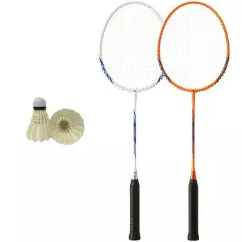 Ракетка для бадминтона B4000G с воланом для начинающих, тренировок, охоты на водоплавающую дичь, стандартный чехол Yonex, натянутая, белая x 320, кораллово-оранжевая 2 (011 + белый