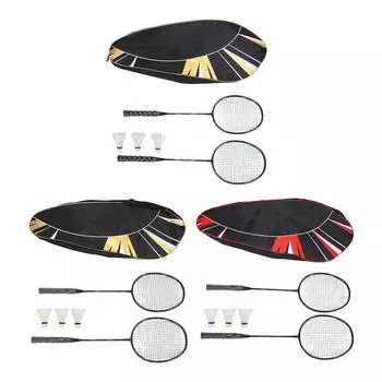 Ракетка для бадминтона из углеродного алюминия, цельная, легкая, прочная, с мячом для Tr Black Blue