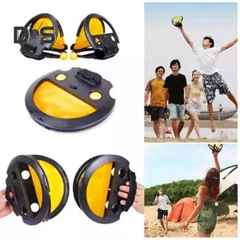 Ракетка для игры в карманный мяч, регулируемая ракетка для захвата рук, детская игрушка для игры в мяч с пусковым устройством, игра в мяч с мячом, игрушки для улицы с мячами 1pc синий