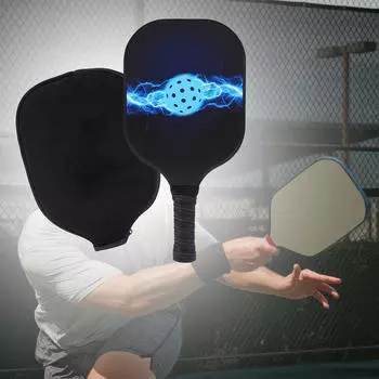 Ракетка для пиклбола и сумка для переноски, деревянная ракетка для опытных игроков в помещении и на открытом воздухе Blue