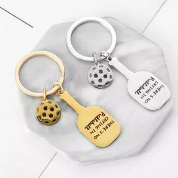 Ракетка для пиклбола из нержавеющей стали, брелок-подвеска, веер для пиклбола, подарочный сувенир для спортивного рюкзака