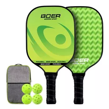 Ракетка для пиклбола Snsoed 2 Pickleball 4 Pickleball Мячи для пиклбола для начинающих с 1 отделением для хранения мячей Pickle Прочная ракетка для соревнований на открытом воздухе и