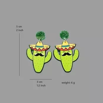 Ракетка шляпа мексиканский акриловый серьги гитара подвески ювелирные изделия подарок серьги-подвески вечеринка I