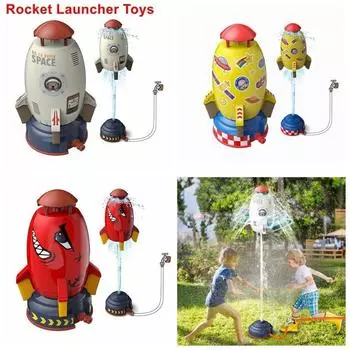 Ракетная установка, игрушки, уличная ракета, спринклерная игрушка с подъемом давления воды, забавное взаимодействие в саду, газон, распылитель воды, игрушки для детей белый