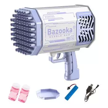Ракетный пистолет для пузырей, 69 отверстий, машина для мыльных пузырей, автоматическая воздуходувка с легкими игрушками для детей розовый